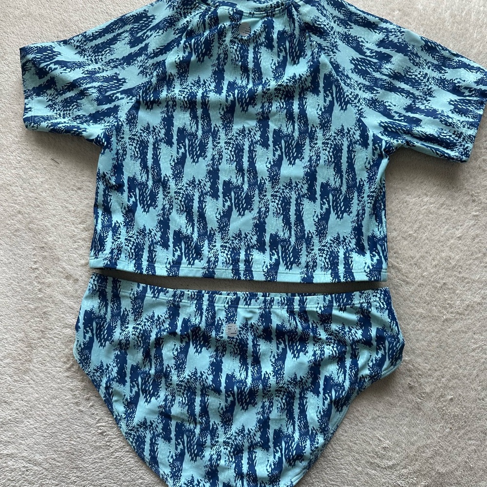 Zella Kids Blue Abstract Rashguard Set - Picture 3 of 6